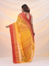 Load image into Gallery viewer, Yellow Pure Cotton Tant Saree With Woven Designs
