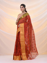 Load image into Gallery viewer, Brick Red Pure Cotton Tant Saree With Zari Border
