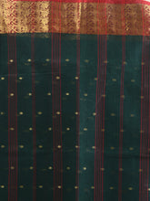 Load image into Gallery viewer, Dark Green Pure Cotton Tant Saree With Zari Border
