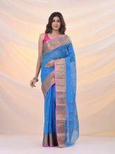 Load image into Gallery viewer, Sky Blue Pure Cotton Tant Saree With Zari Border
