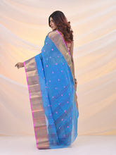 Load image into Gallery viewer, Sky Blue Pure Cotton Tant Saree With Zari Border
