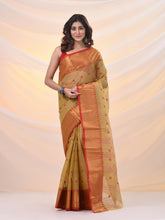 Load image into Gallery viewer, Dark Beige Pure Cotton Tant Saree With Zari Border
