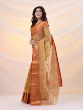 Load image into Gallery viewer, Dark Beige Pure Cotton Tant Saree With Zari Border
