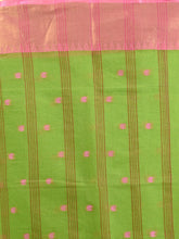 Load image into Gallery viewer, Parrot Green Pure Cotton Tant Saree With Zari Border
