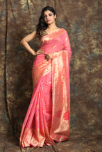 Load image into Gallery viewer, Dark Baby Pink Woven Silk Saree
