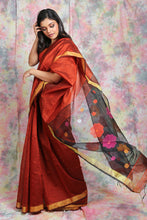 Load image into Gallery viewer, Dark Maroon Sequin Handloom With Resham Designed Pallu
