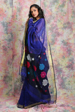 Load image into Gallery viewer, Royal Blue Sequin Handloom With Resham Designed Pallu
