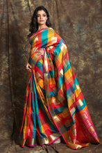 Load image into Gallery viewer, Multicolor Silk Saree With Zari Border
