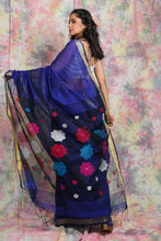 Load image into Gallery viewer, Royal Blue Sequin Handloom With Resham Designed Pallu

