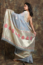 Load image into Gallery viewer, Steel Blue Woven Silk Saree
