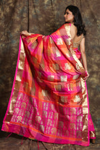 Load image into Gallery viewer, Pink Multicolor Silk Saree With Zari Border
