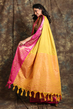 Load image into Gallery viewer, Mustard Silk With Pink Zari Work Border
