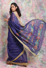 Load image into Gallery viewer, Blue Katki Style Handloom Saree
