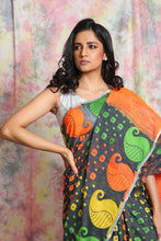 Load image into Gallery viewer, Grey Jamdani Saree With Orange Pallu
