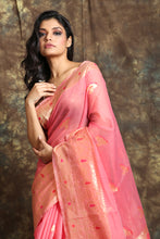 Load image into Gallery viewer, Dark Baby Pink Woven Silk Saree
