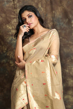 Load image into Gallery viewer, Beige Woven Silk Saree
