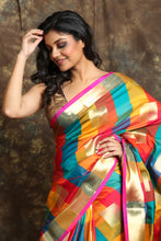 Load image into Gallery viewer, Multicolor Silk Saree With Zari Border
