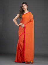 Load image into Gallery viewer, Orange &amp; Red Cotton Saree
