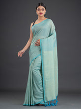 Load image into Gallery viewer, Women Sea Green Cotton Saree
