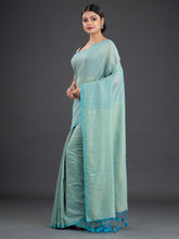 Load image into Gallery viewer, Women Sea Green Cotton Saree
