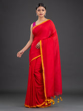 Load image into Gallery viewer, Red &amp; Mustard Cotton Saree
