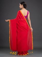 Load image into Gallery viewer, Red &amp; Mustard Cotton Saree
