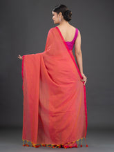 Load image into Gallery viewer, Pink &amp; Red Cotton Saree
