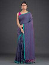 Load image into Gallery viewer, Mauve &amp; Blue Cotton Saree
