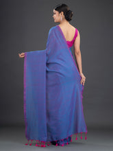 Load image into Gallery viewer, Blue &amp; Pink Woven Design Cotton Saree
