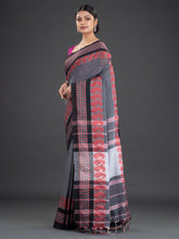 Load image into Gallery viewer, Women Grey Solid Cotton Saree
