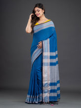 Load image into Gallery viewer, Blue Woven Design Cotton Saree

