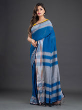 Load image into Gallery viewer, Blue Woven Design Cotton Saree
