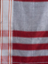 Load image into Gallery viewer, Maroon &amp; Grey Solid Handwoven Cotton Saree
