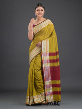 Load image into Gallery viewer, Mustard &amp; Maroon Cotton Saree
