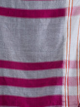 Load image into Gallery viewer, Magenta &amp; Silver-Coloured Cotton Saree
