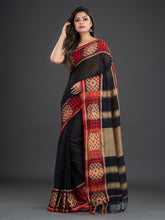 Load image into Gallery viewer, Women Black Solid Cotton Sarees
