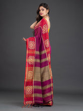 Load image into Gallery viewer, Magenta &amp; Red Woven Design Cotton Saree
