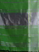 Load image into Gallery viewer, Green &amp; Silver-Toned Cotton Saree
