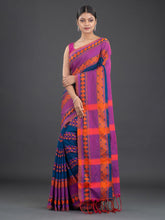 Load image into Gallery viewer, Blue &amp; Purple Woven Design Cotton Saree
