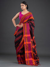 Load image into Gallery viewer, Black Woven Design Cotton Saree
