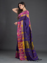 Load image into Gallery viewer, Purple Woven Design Cotton Saree
