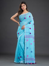 Load image into Gallery viewer, Blue &amp; Pink Cotton Saree
