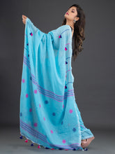 Load image into Gallery viewer, Blue &amp; Pink Cotton Saree
