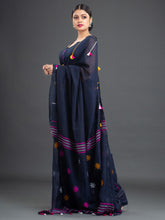 Load image into Gallery viewer, Blue &amp; Purple Cotton Saree
