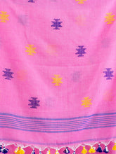 Load image into Gallery viewer, Pink &amp; Blue Woven Design Cotton Saree
