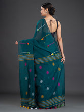 Load image into Gallery viewer, Teal Cotton Saree
