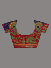 Load image into Gallery viewer, Red Silk Cotton Handwoven Jamdani Saree
