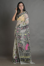 Load image into Gallery viewer, Off White Silk Cotton Handwoven Jamdani Saree
