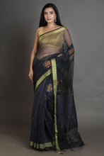 Load image into Gallery viewer, Black Silk Handwoven Soft Saree
