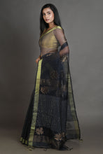 Load image into Gallery viewer, Black Silk Handwoven Soft Saree
